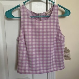 Altar’d State Purple and White checkered crop top